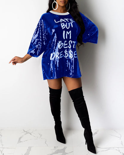 "DECKED OUT" SEQUIN CASUAL DRESS