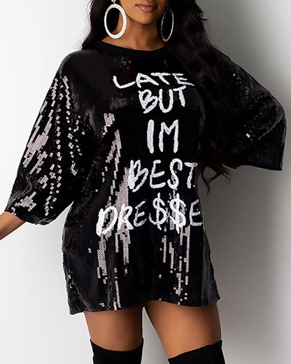 "DECKED OUT" SEQUIN CASUAL DRESS