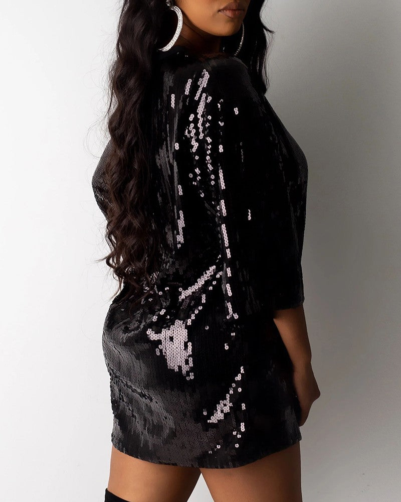 "DECKED OUT" SEQUIN CASUAL DRESS