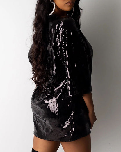 "DECKED OUT" SEQUIN CASUAL DRESS